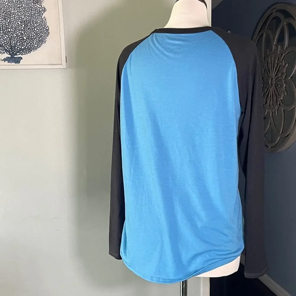 Cherokee Blue and Black Long Sleeve Tee